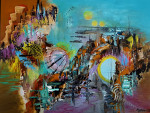 Out there 60 x 80 cm acrylic on linnen with frame (sold)