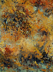 Autumn forest 80 x 60 x 4 cm gold, green etc. acrylic (sold)