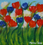 Tulips I  20 x 20 cm oilpaint on canvas with frame