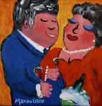 New love 20 x 20 cm acrylic on canvas with frame