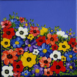 Florals XVI  20 x 20 cm acrylic on canvas with frame