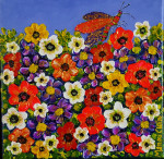 Florals XIII  20 x 20 cm acrylic on canvas with frame