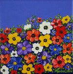 Florals XV  20 x 20 cm acrylic on canvas with frame
