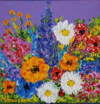 Florals XVII  20 x 20 cm acrylic on canvas with frame