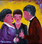 Conversation I  20 x 20 cm acrylic on canvas with frame