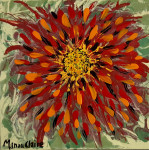 Chrysanthemum 20 x 20 cm acrylic on canvas with frame