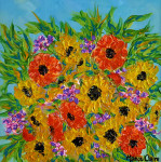 Florals XII  30 x 30 cm acrylic on canvas with frame
