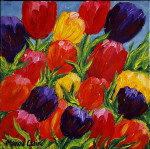Tulips VII  30 x 30 cm acrylic on canvas with frame