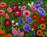 Florals XX  40 x 50 x 4 cm acrylic on canvas