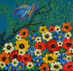Florals XXIII  20 x 20 cm acrylic on canvas with frame