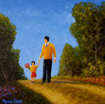 The walk 50 x 50 cm acrylic on canvas with frame
