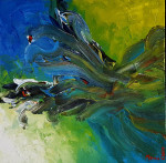Flow 50 x 50 cm acrylic on canvas with frame
