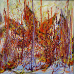 Autumn 50 x 50 cm acrylic on canvas with frame