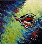 Buzz around 30 x 30 cm acrylic on canvas with frame