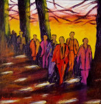 The walk 50 x 50 cm acrylic on canvas with frame