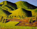 Hills near Shigatse 40 x 50 cm acrylic on canvas with frame