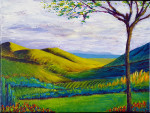 Mont Ventoux 30 x 40 cm acrylic on canvas with frame