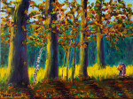 Autumn forest 30 x 40 cm acrylic with frame (sold)