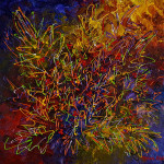 Autumn leaves 50 x 50 cm acrylic on canvas with frame
