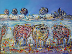 Protect the sheep 60 x 80 cm acrylic on canvas with frame