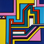 House vision II  50x50cm acrylic on canvas with frame (sold)