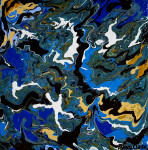 Composition in blue and gray 30x30cm acrylic paint on canvas