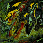 Composition in green 20 x 20 cm acrylic paint on canvas 
