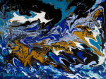 Composition in blue 30 x 40 cm acrylic paint on canvas