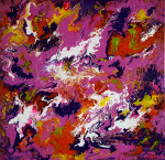 Composition in purple 50 x 50 cm acrylic paint on canvas