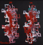 Exotic figures V 30x30cm acrylic paint on canvas with frame