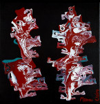 Exotic figures III 30x30cm acrylic paint on canvas with fr.