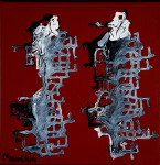 Exotic figures VI 30x30cm acrylic paint on canvas with frame
