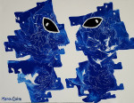 Exotic figures XVI 30x40x4cm acrylic paint on canvas
