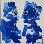 Exotic figures XIV 20x20cm acrylic paint on canvas with fr.