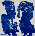 Exotic figures XV 20x20cm acrylic paint on canvas with frame
