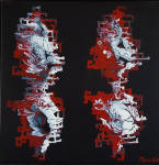 Exotic figures VIII 50x50cm acrylic paint on canvas with fr.