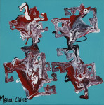 Exotic figures I  20x20cm acrylic paint on canvas with frame