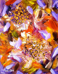 Sunny flowers 50x40cm acrylic paint on canvas with frame