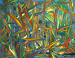 Leaves 70 x 90 x 4 cm acrylic paint on canvas (sold)