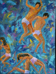 Inner dance 80x60cm acrylic on canvas with frame
