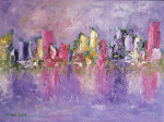 Cityscape 60x80cm acrylic on canvas with frame (sold)