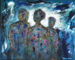 Meeting 40 x 50 cm acrylic on canvas with frame